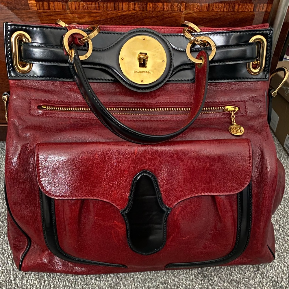 Balenciaga leather motorcycle doctor bag